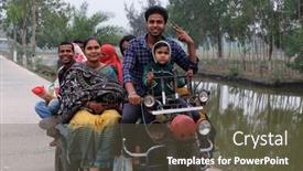  Presentation with rickshaw - Colorful presentation theme enhanced with kumrokhali-india-february-24-2020 backdrop and a tawny brown colored foreground