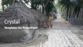  Presentation with village india - Slide set featuring kumrokhali-india-january-12-bengali background and a gray colored foreground