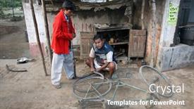  Presentation with mechanic repair - Presentation design consisting of kumrokhali-india-january-12-mechanic background and a gray colored foreground