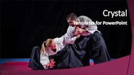  Presentation with fighters - Slide deck enhanced with kung fu - fight between two aikido fighters background and a black colored foreground