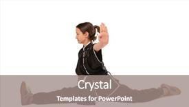  Presentation with barbie girl - Theme featuring kung fu - wushu girl makes splits background and a gray colored foreground