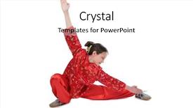  Presentation with girl mentor - PPT theme enhanced with kung fu - wushu girl background and a white colored foreground
