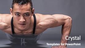  Presentation with asian nurse helps a man - Beautiful slides featuring kung fu - young asian man workout backdrop and a dark gray colored foreground