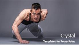  Presentation with workout - PPT layouts featuring kung fu - young asian man workout background and a dark gray colored foreground