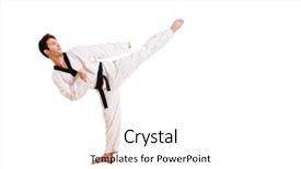  Presentation with martial arts - PPT layouts consisting of kung fu - young man practicing martial arts background and a white colored foreground
