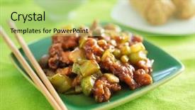  Presentation with kung fu - Theme having kung pao chicken on green background and a mint green colored foreground