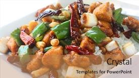  Presentation with chinese food - Amazing presentation theme having kung pao chicken rice chinese backdrop and a coral colored foreground