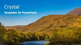  Presentation with landscape - Audience pleasing presentation design consisting of kura-river-landscape-near-vardzia backdrop and a teal colored foreground