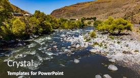  Presentation with landscape - Cool new slide deck with kura-river-landscape-near-vardzia backdrop and a dark gray colored foreground