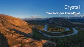  Presentation with river - Amazing slide deck having kurai-steppe-and-chuya-river backdrop and a teal colored foreground