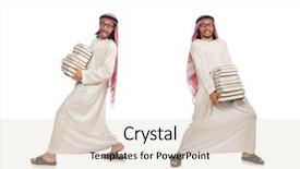  Presentation with god - Audience pleasing slide set consisting of race god - arab man with books isolated backdrop and a lemonade colored foreground