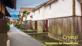  Presentation with japan streets - Amazing presentation having kurayoshi-tottori-japan-old-town backdrop and a tawny brown colored foreground