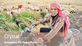  Presentation with turkish - Slides enhanced with kurd - arabic turkish senior man background and a coral colored foreground