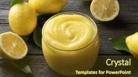  Presentation with lemon - Presentation design featuring composition with delicious lemon curd background and a tawny brown colored foreground
