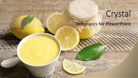  Presentation with lemon - Presentation design consisting of kurd - bowl with delicious lemon curd background and a coral colored foreground