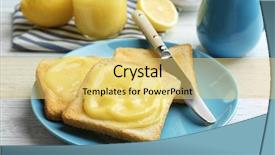  Presentation with fresh toast sandwiches egg - Colorful presentation enhanced with toasts and delicious lemon curd backdrop and a yellow colored foreground