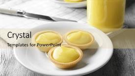  Presentation with cookies - Colorful presentation design enhanced with kurd - plate with tasty lemon cookies backdrop and a yellow colored foreground