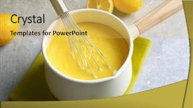 Presentation with lemon - Theme enhanced with custard - sauce pan with delicious lemon background and a yellow colored foreground