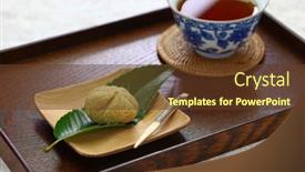  Presentation with japanese - Cool new presentation theme with kuri-kinton-japanese-mashed-chestnuts backdrop and a tawny brown colored foreground