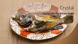  Presentation with brown - Slides enhanced with kuro-mebaru-no-nitsuke-simmered background and a coral colored foreground