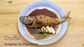  Presentation with japanese - PPT layouts with kuromutsu-no-nitsuke-simmered-japanese background and a coral colored foreground