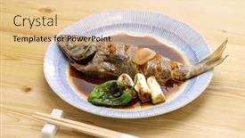  Presentation with japanese - PPT theme featuring kuromutsu-no-nitsuke-simmered-japanese background and a lemonade colored foreground