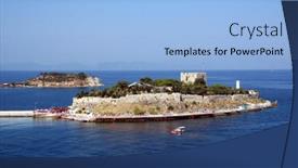  Presentation with island - Theme having kusadasi-island-bird-island background and a light blue colored foreground