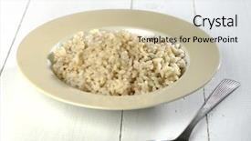  Presentation with egyptian - Slides having kushari'- a popular egyptian rice background and a soft green colored foreground