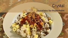  Presentation with egyptian restaurant - PPT layouts featuring kushari'- a popular egyptian rice background and a yellow colored foreground