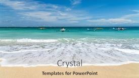  Presentation with indonesia - Beautiful PPT theme featuring kuta-beach-in-bali-indonesia backdrop and a lemonade colored foreground