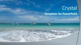  Presentation with bali - Cool new PPT theme with kuta-beach-in-bali-indonesia backdrop and a ocean colored foreground