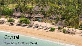  Presentation with resort - Amazing PPT theme having kuta sand beach lombok indonesia backdrop and a  colored foreground