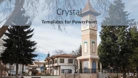  Presentation with clock - Presentation theme enhanced with kutahya-city-center and a light blue colored foreground