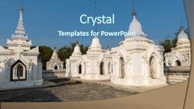  Presentation with caves - Slides enhanced with kuthodaw pagoda contains the worlds background and a ocean colored foreground