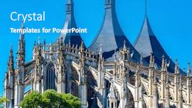  Presentation with kutna hora - PPT layouts with kutna-hora-st-barbara-cathedral background and a teal colored foreground