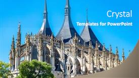  Presentation with kutna hora - Presentation having kutna-hora-st-barbara-cathedral background and a teal colored foreground