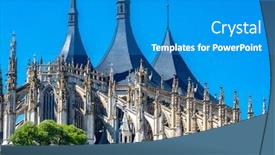  Presentation with kutna hora - Presentation theme with kutna-hora-st-barbara-cathedral background and a teal colored foreground