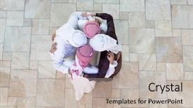  Presentation with team - Slide set consisting of kuwait - arab business people team background and a soft green colored foreground