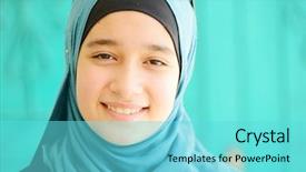  Presentation with arabic - Cool new presentation design with kuwait - arabic girl backdrop and a arctic colored foreground