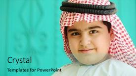 Presentation with arabic - Beautiful presentation design featuring kuwait - arabic kid backdrop and a  colored foreground