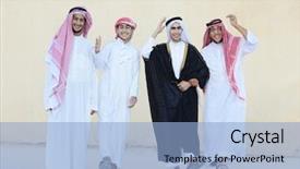  Presentation with kuwait - PPT theme with kuwait - happy group of middle eastern background and a light blue colored foreground