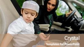  Presentation with kuwait - Amazing slides having kuwait - happy muslim woman and her backdrop and a coral colored foreground