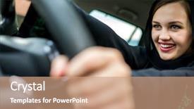  Presentation with woman muslim - Audience pleasing slide deck consisting of kuwait - happy muslim woman driving car backdrop and a coral colored foreground