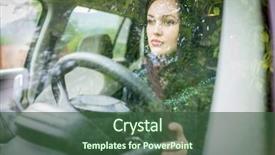  Presentation with woman car driver map - Cool new presentation theme with kuwait - happy muslim woman driving car backdrop and a ocean colored foreground