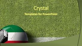  Presentation with kuwait - Audience pleasing presentation theme consisting of kuwait ball in a soccer backdrop and a tawny brown colored foreground