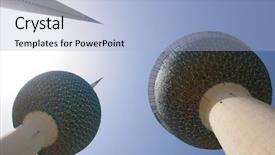  Presentation with towers - Cool new slide set with kuwait towers backdrop and a light blue colored foreground
