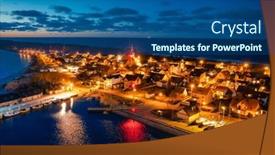  Presentation with dusk - Presentation theme with kuznica-village-by-the-baltic background and a ocean colored foreground