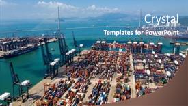  Presentation with container terminals - Presentation theme consisting of kwai-tsing-hong-kong-04 background and a teal colored foreground