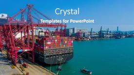  Presentation with cargo - Presentation enhanced with kwai-tsing-hong-kong-21 background and a  colored foreground