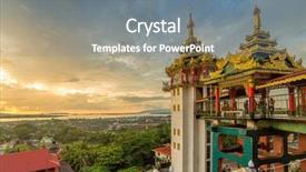  Presentation with tan - Colorful slides enhanced with kyaik tan lan or kyaikthanlan backdrop and a gray colored foreground